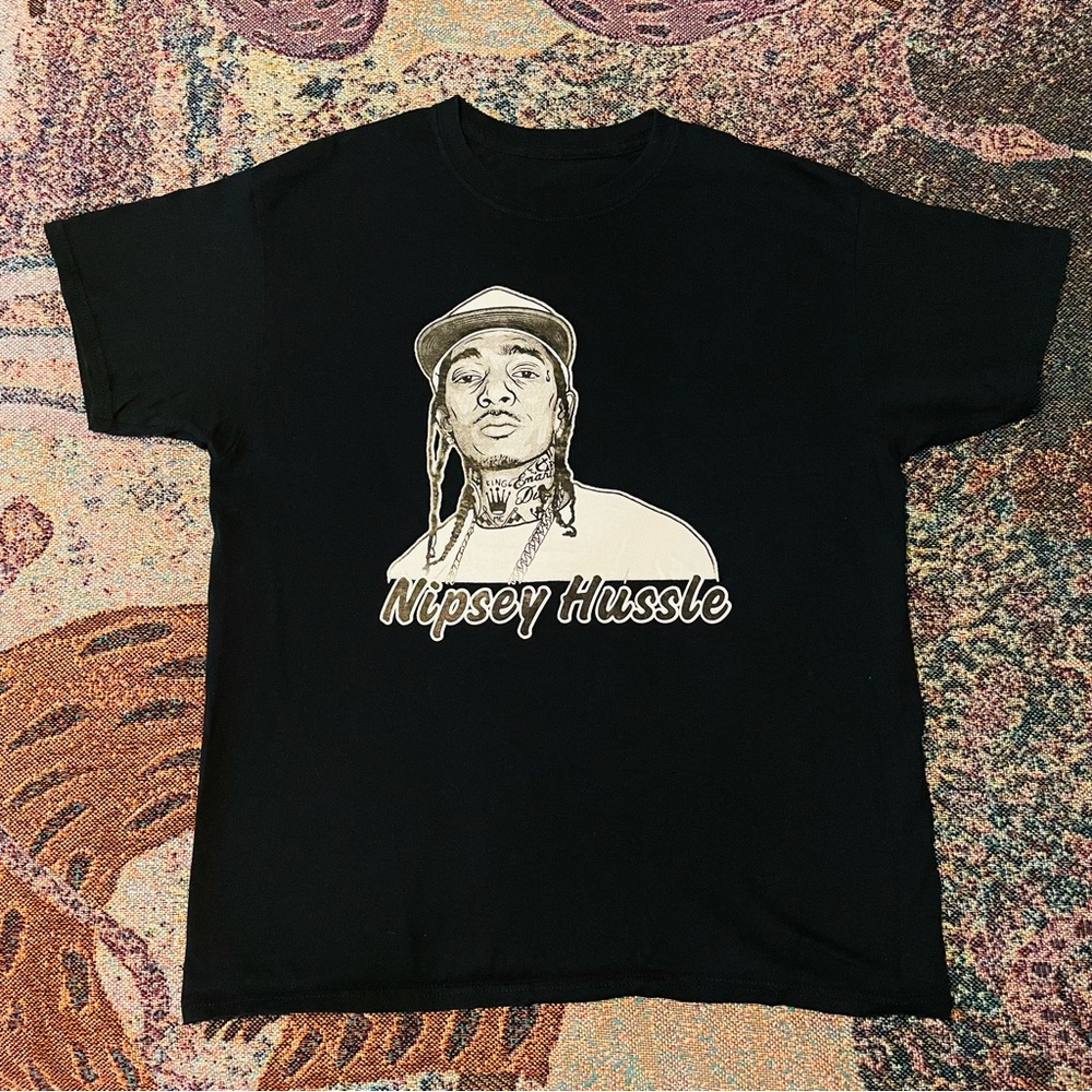 Nipsey Hussle shirt rap tee t-shirt Rapper portrait art Large
